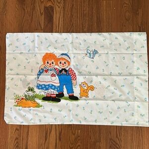 Vintage Raggedy Ann and Andy Pillowcase EUC